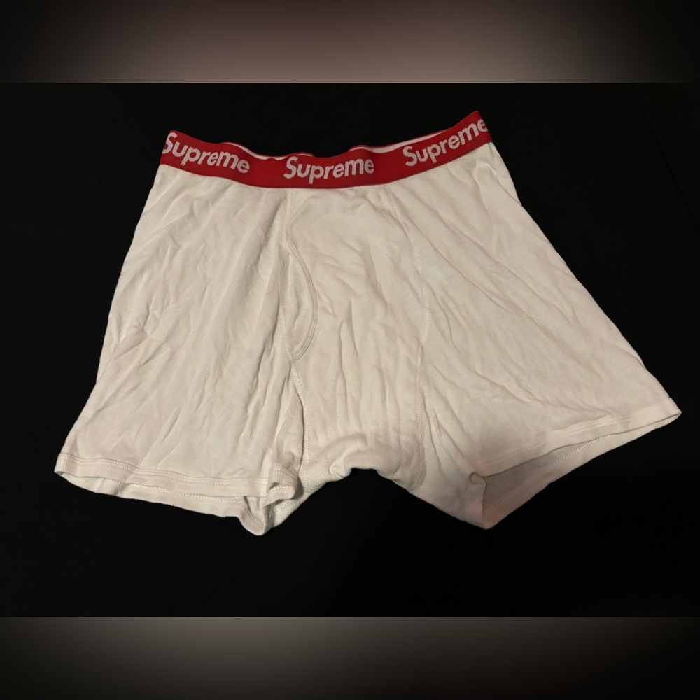 Supreme White Hanes Boxer Briefs